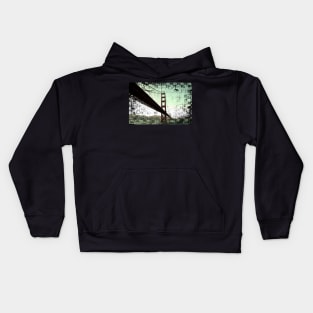 Vintage Green Golden Gate Bridge Kids Hoodie